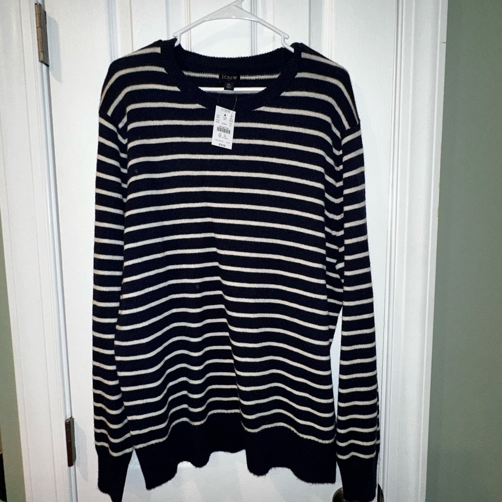 JCrew men’s striped sweater xl NWT